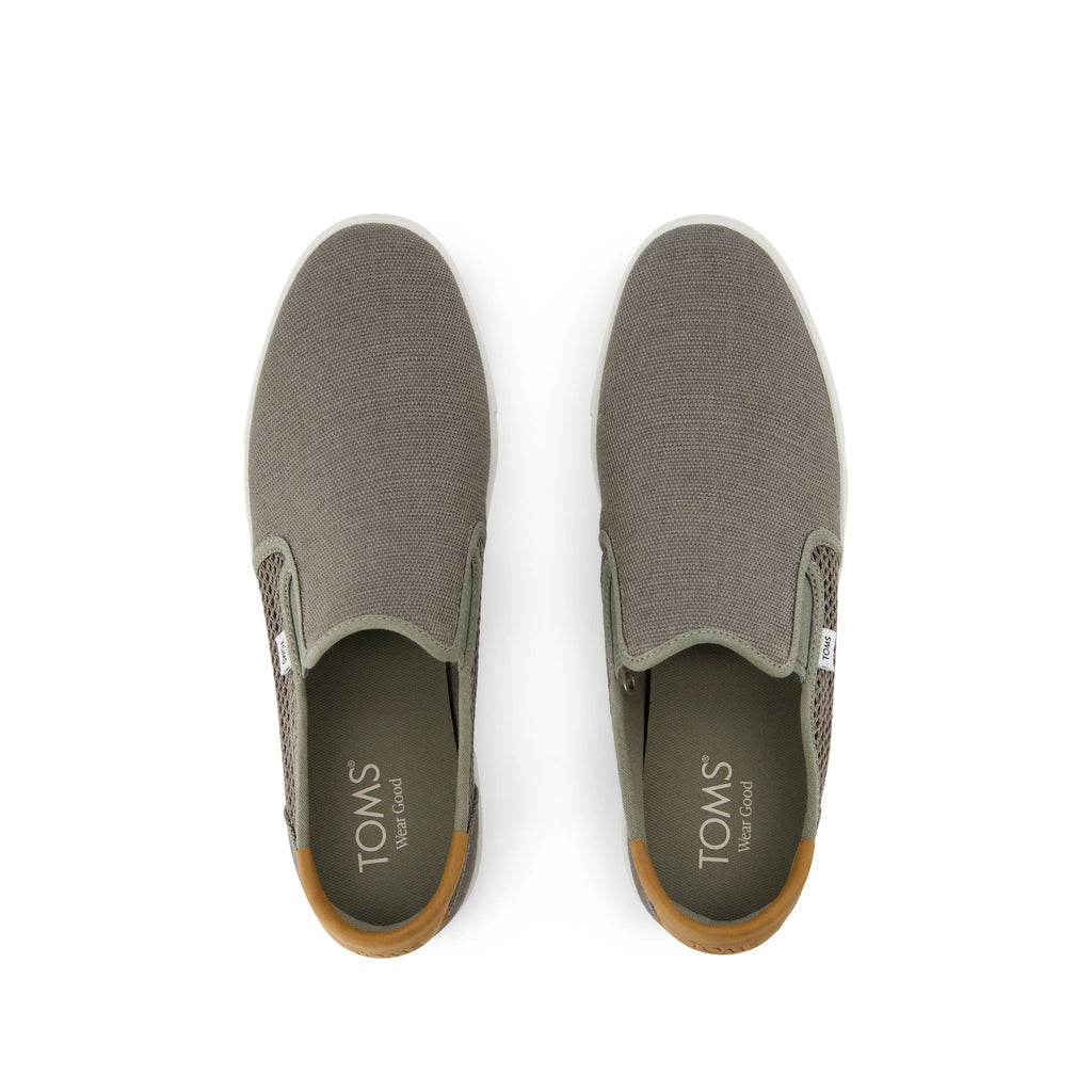 Baja 2.0 Slip On Sneaker - Vetiver Grey Legacy Canvas and Textured Mesh Top View
