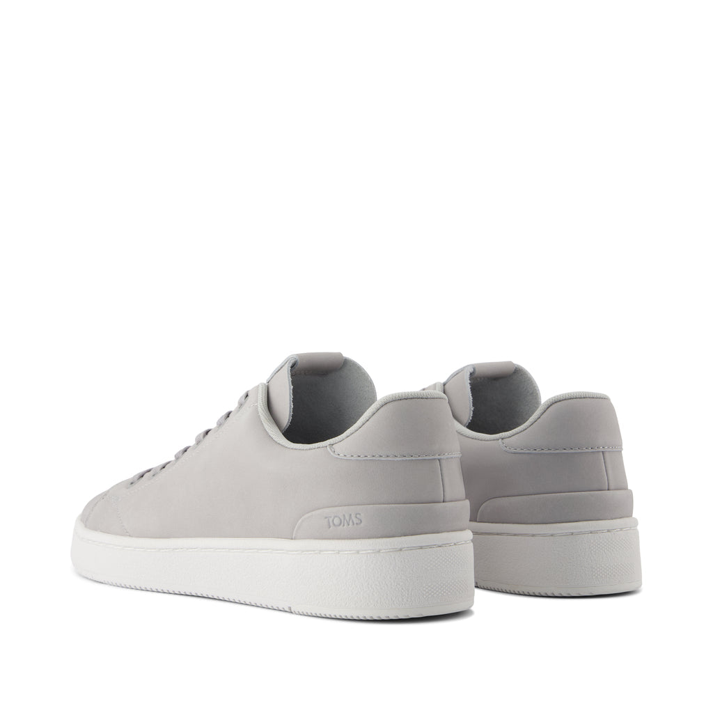 TRVL LITE Lace-Up Sneaker - Light Gray Leather Back View