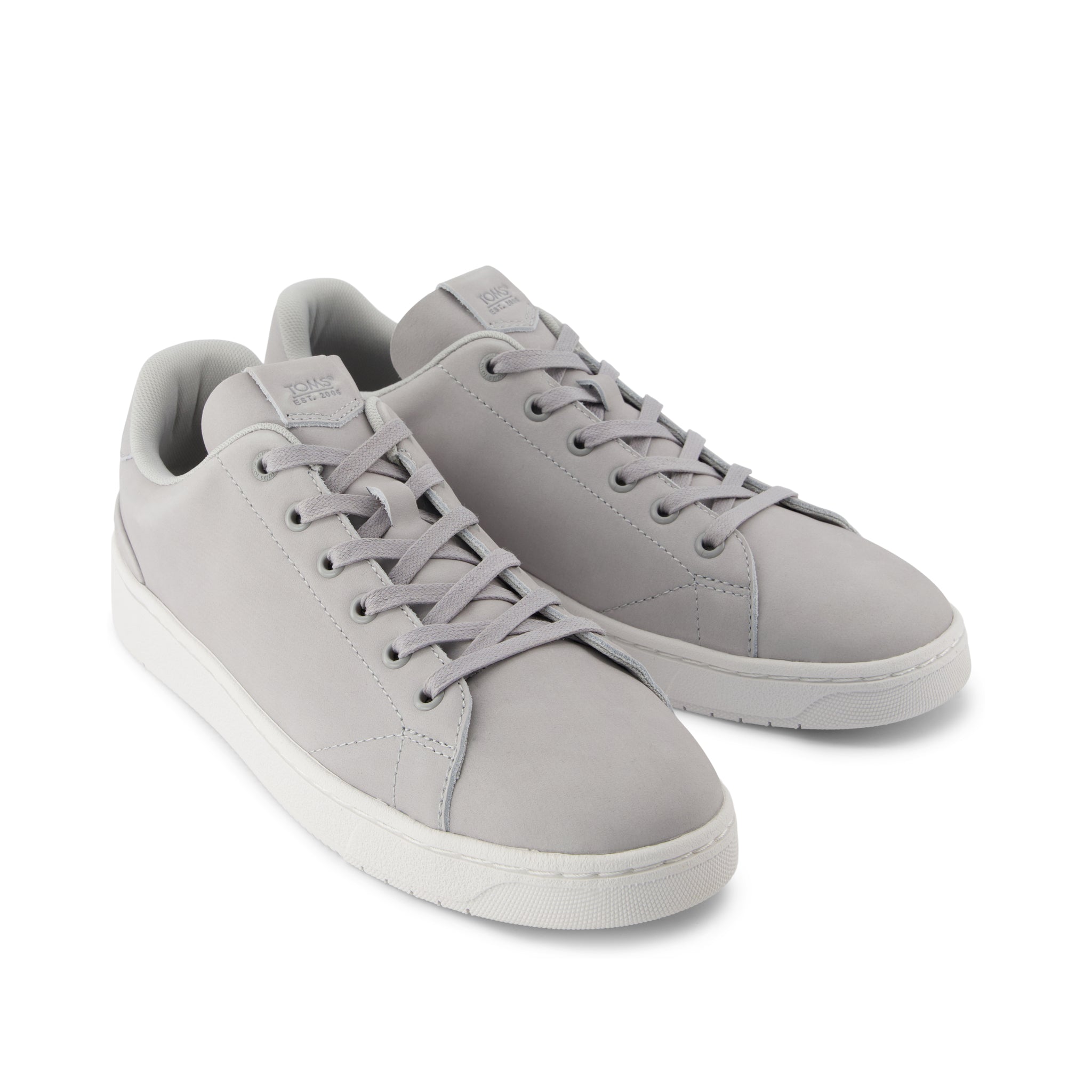 TRVL LITE Lace-Up Sneaker - Light Gray Leather Front View