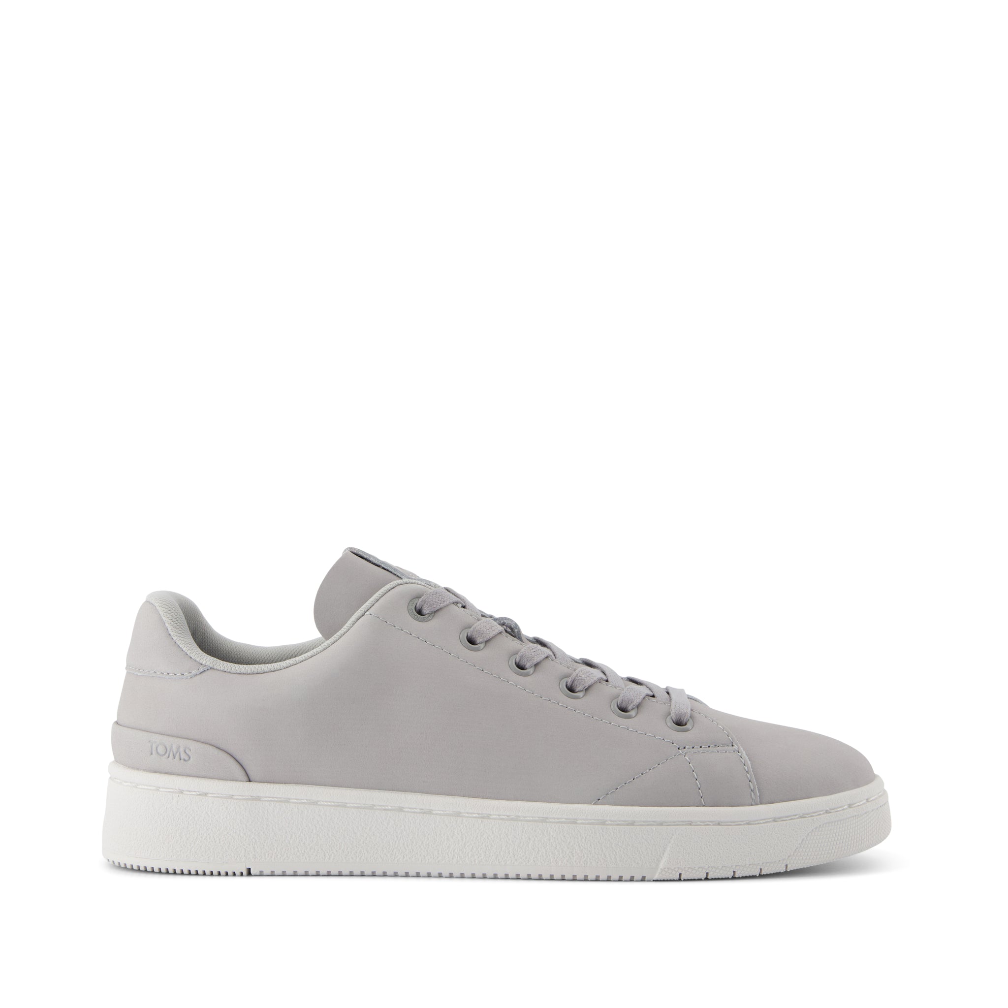 TRVL LITE Lace-Up Sneaker - Light Gray Leather Side View