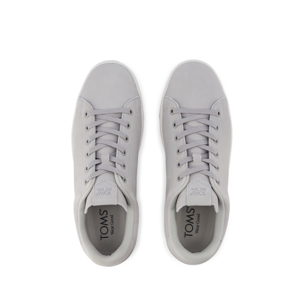 TRVL LITE Lace-Up Sneaker - Light Gray Leather Top View