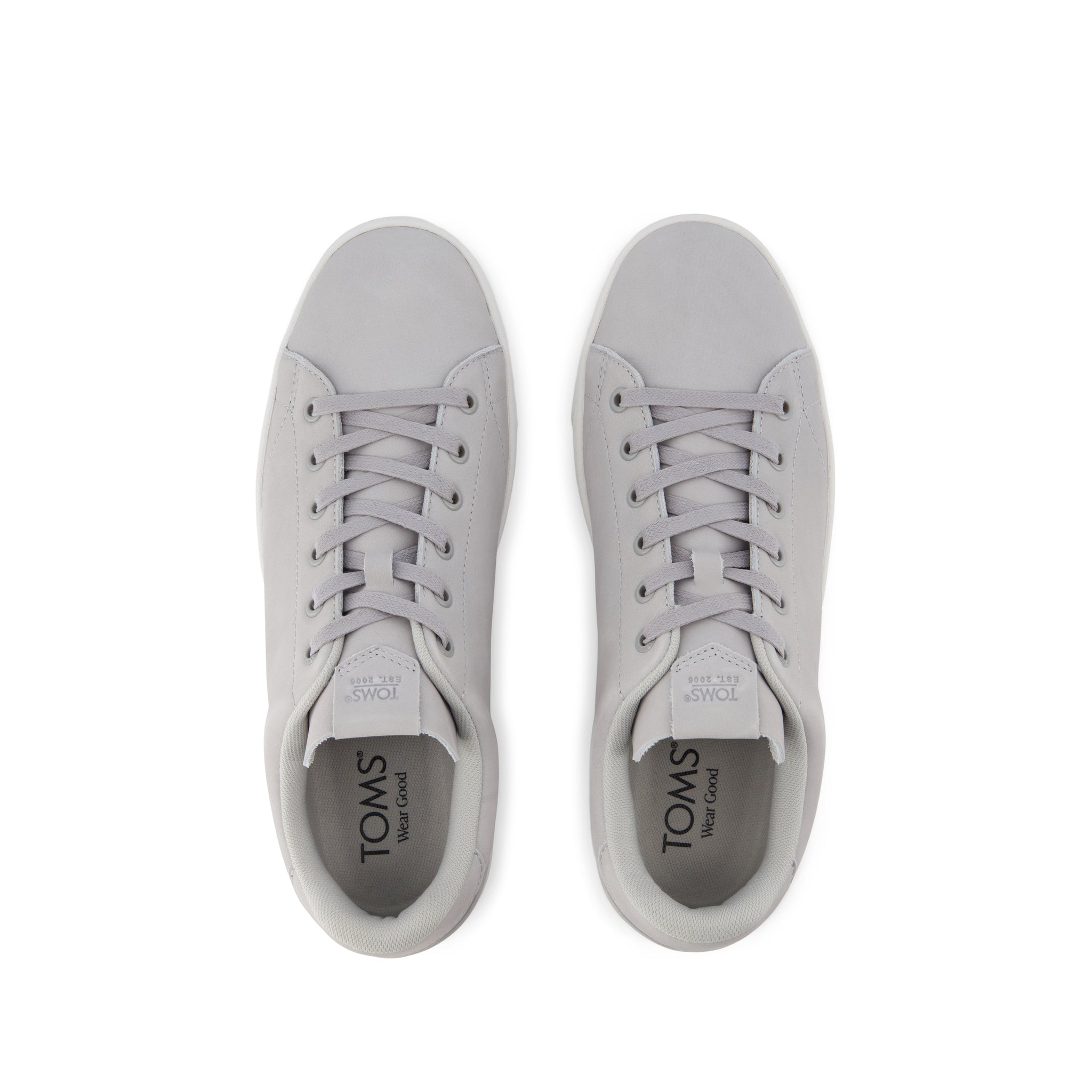 TRVL LITE Lace-Up Sneaker - Light Gray Leather Top View