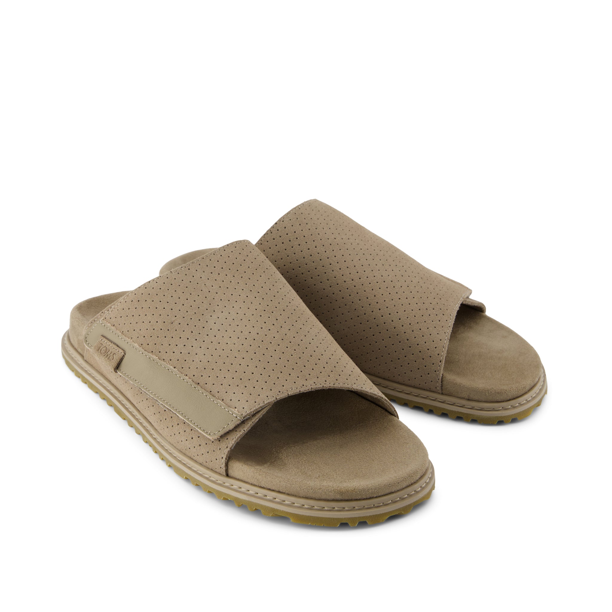 Danilo Slide Sandal - Dune Perforated Suede Front View