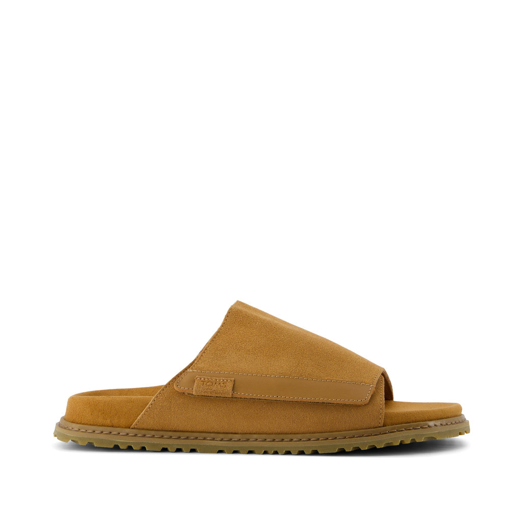 Danilo Slide Sandal - Tan Suede Side View