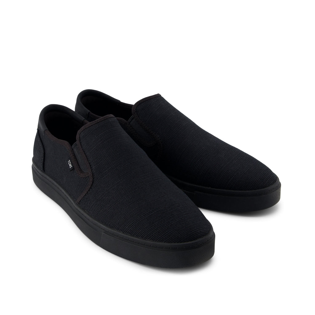 Baja 2.0 Slip On Sneaker - Black and Black Legacy Canvas Front View