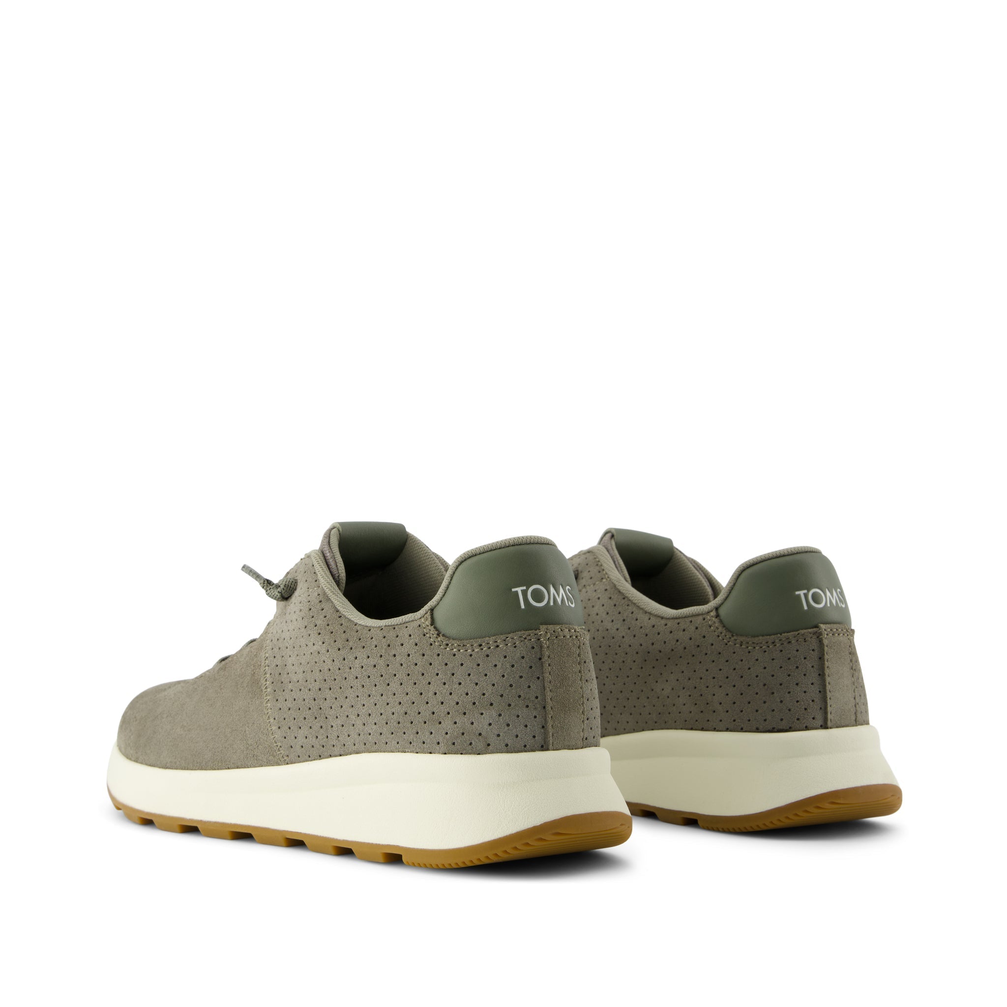 TRVL LITE Cabrillo Sneaker - Water Repellect Vetiver Grey Perforated Suede Back View