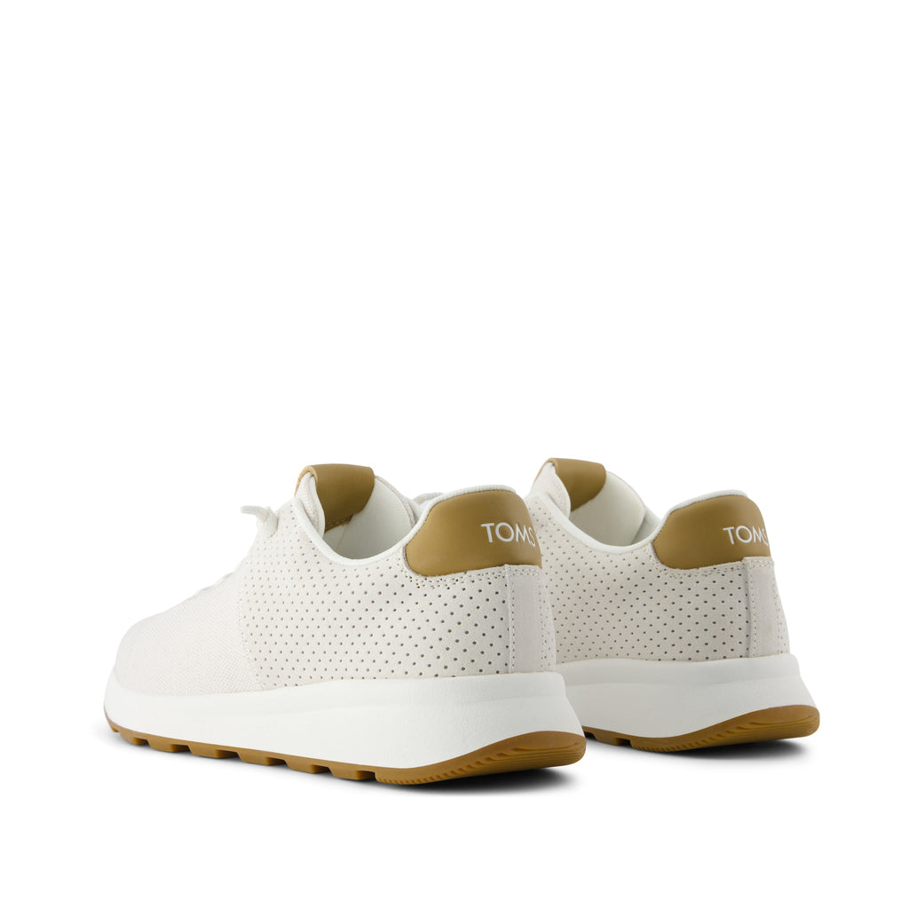 TRVL LITE Cabrillo Sneaker - White Legacy Canvas/Perforated Suede Back View