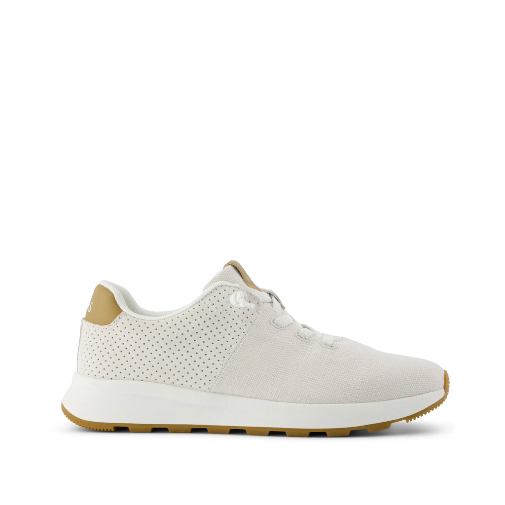 TRVL LITE Cabrillo Sneaker - White Legacy Canvas/Perforated Suede Side View