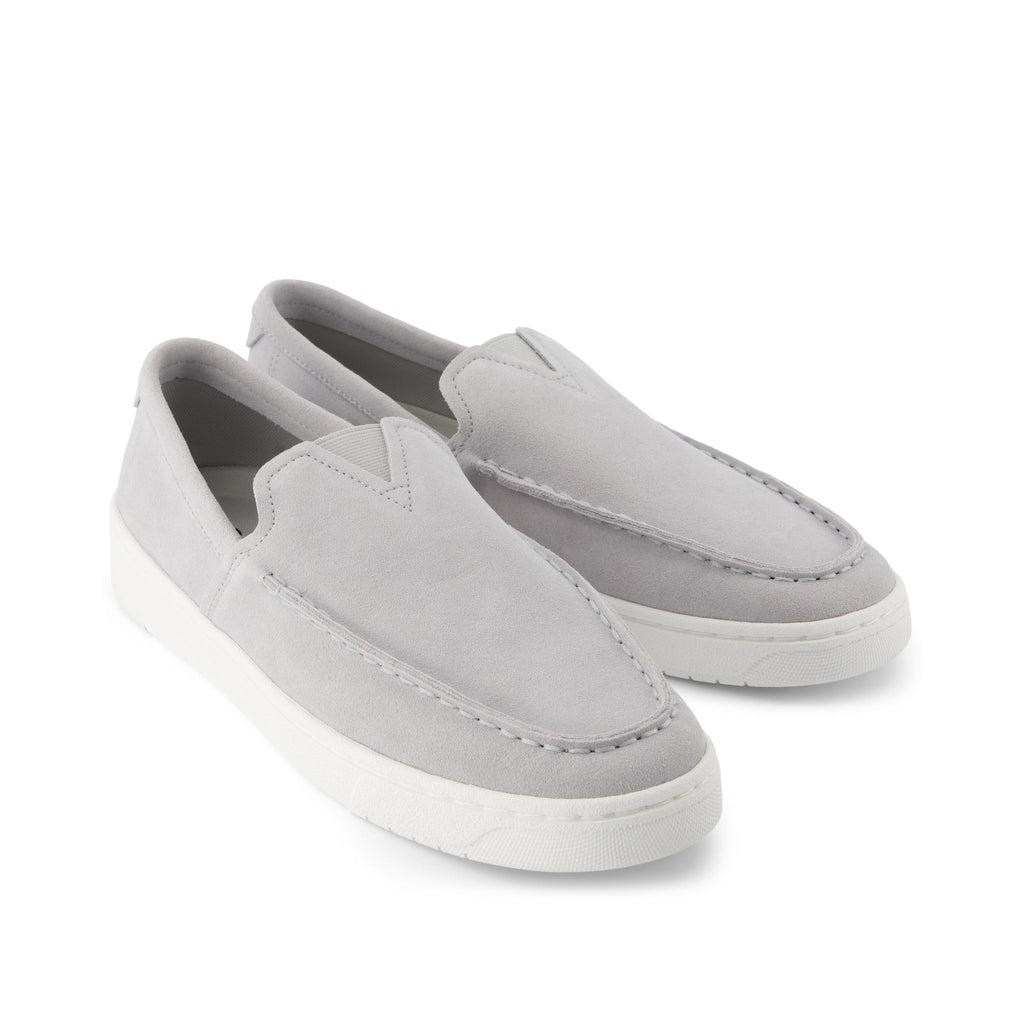 TRVL LITE Loafer - Light Grey Suede Front View