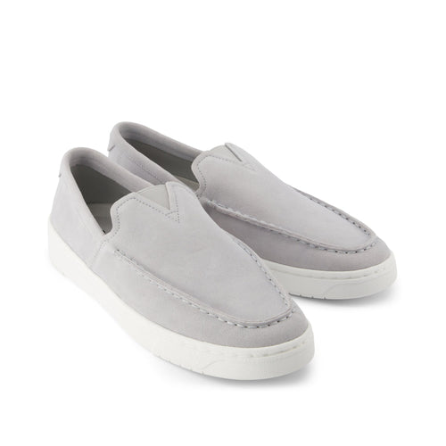 TRVL LITE Loafer - Light Grey Suede Front View
