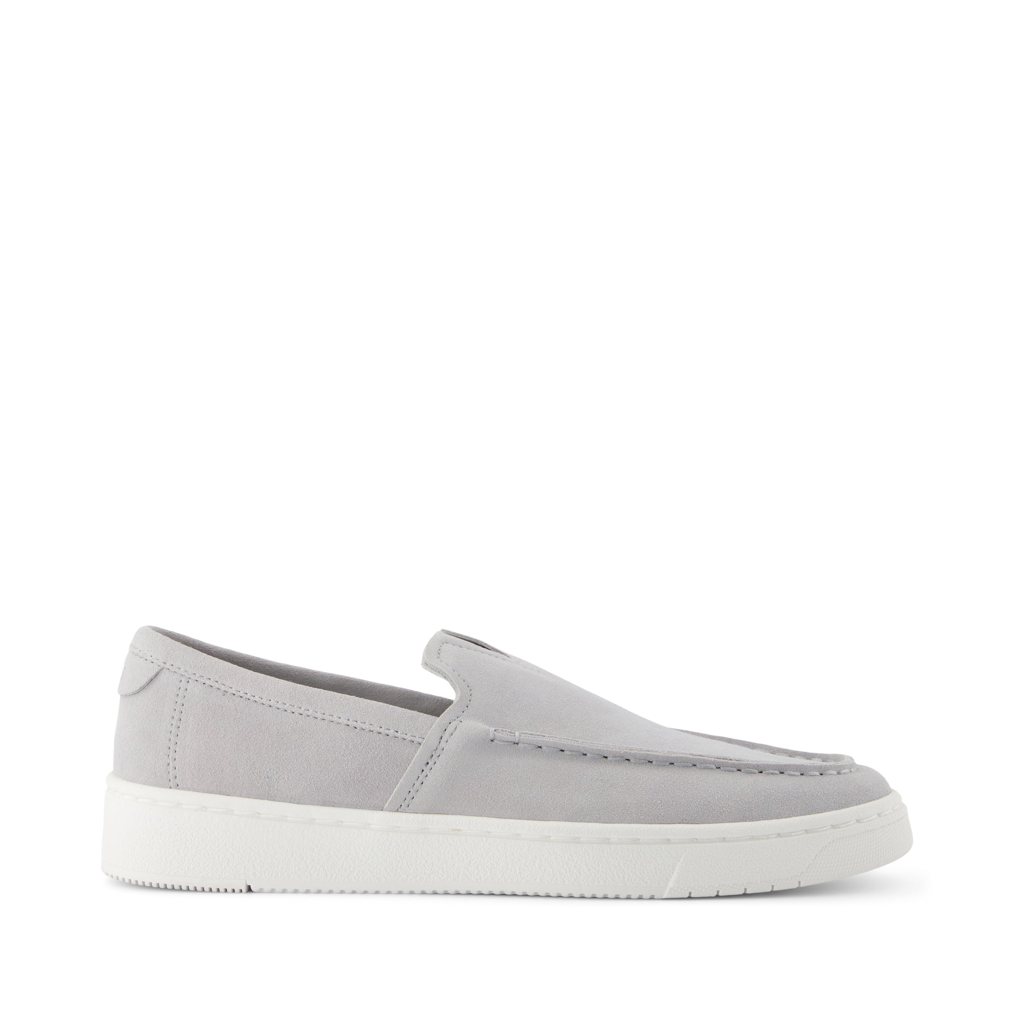 TRVL LITE Loafer - Light Grey Suede Side View