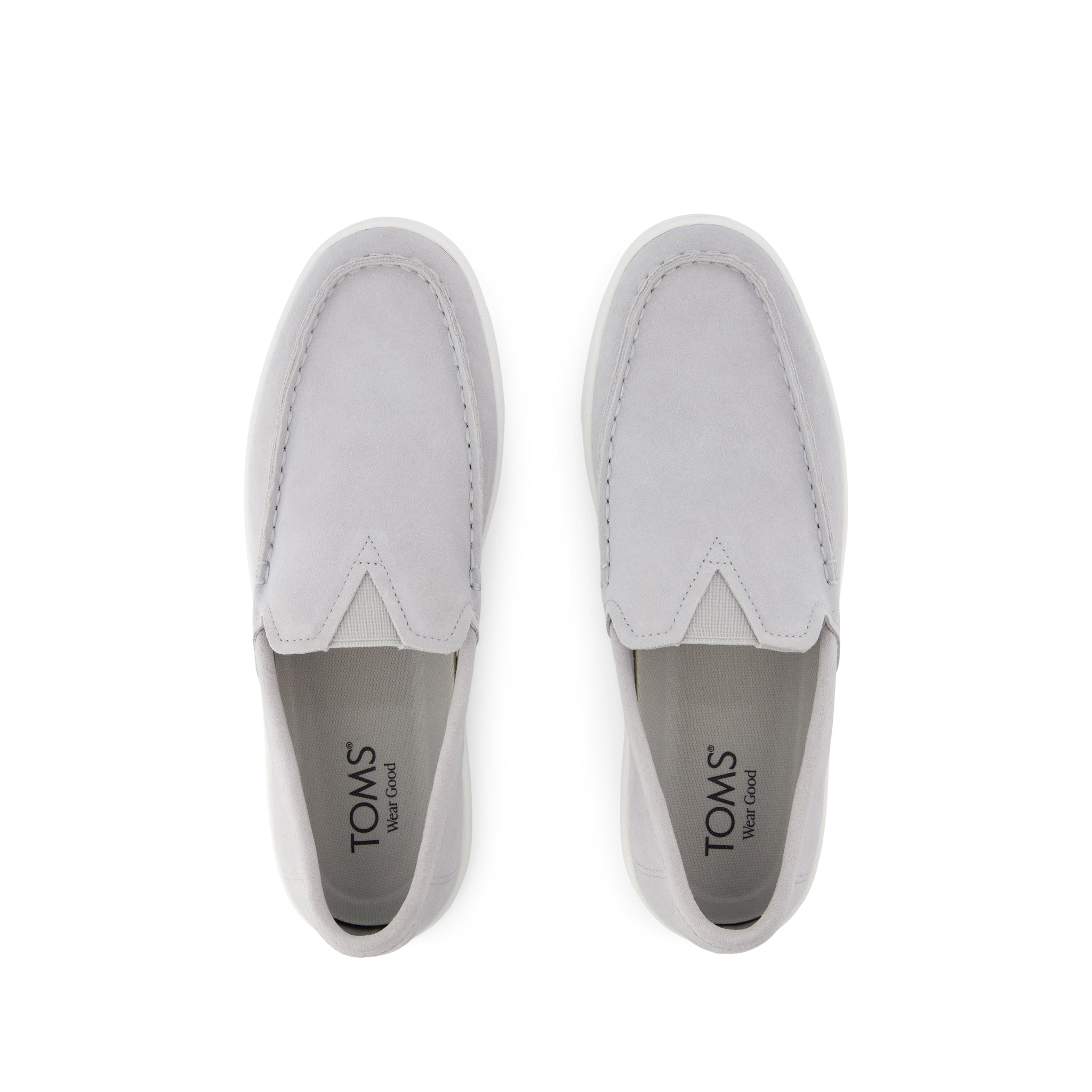 TRVL LITE Loafer - Light Grey Suede Top View