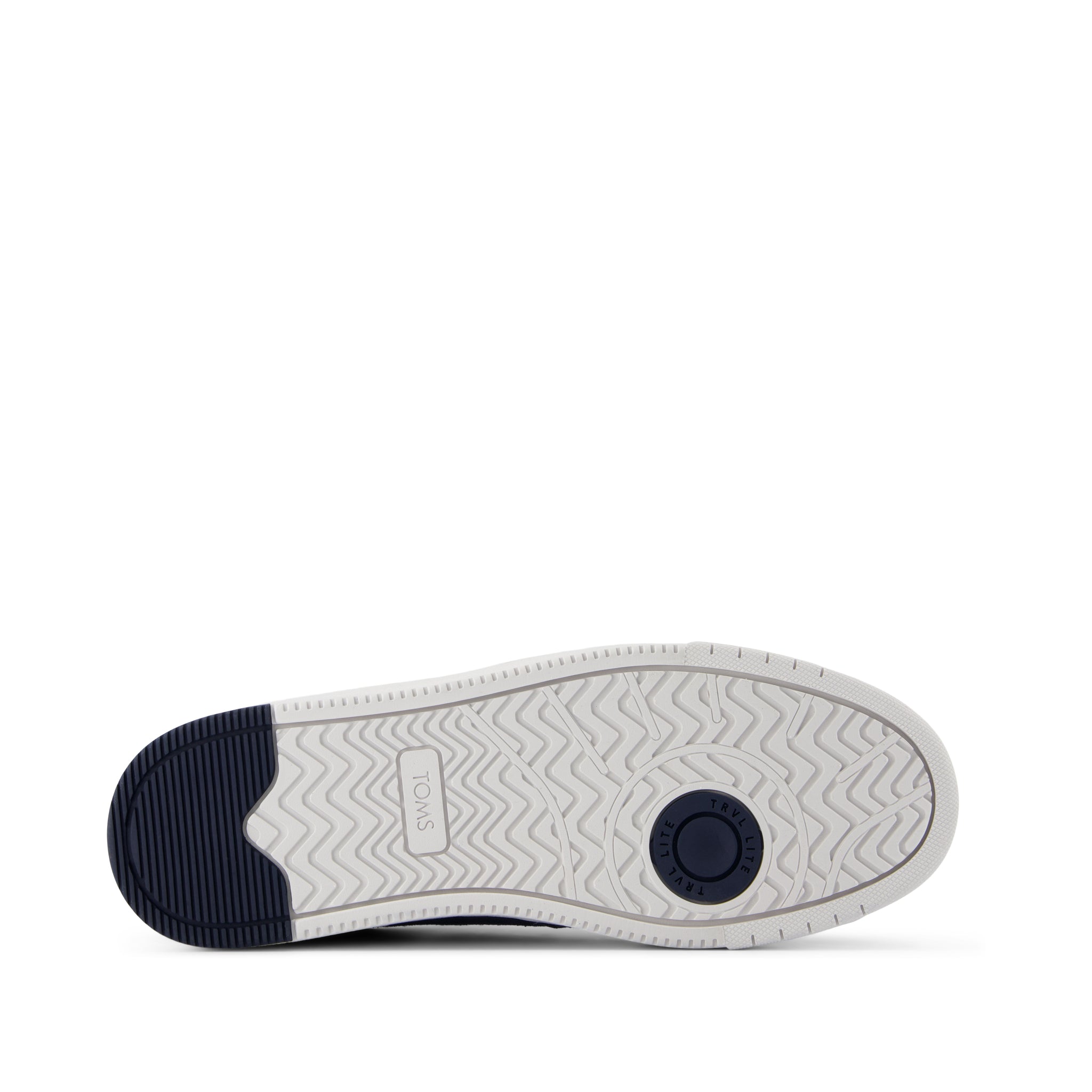 TRVL LITE Court Sneaker - Navy Mirco Perforated Suede Bottom Sole View