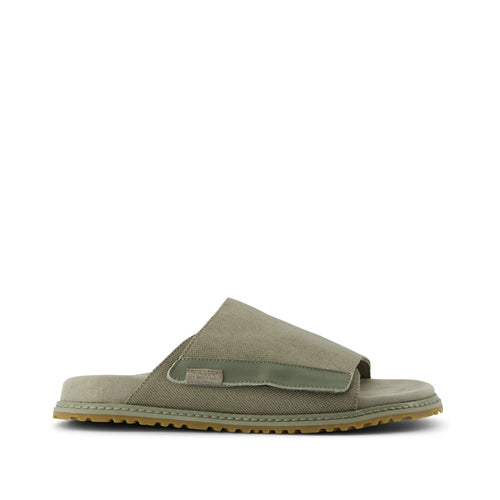Danilo Slide Sandal - Vetiver Grey Heavy Canvas Side View