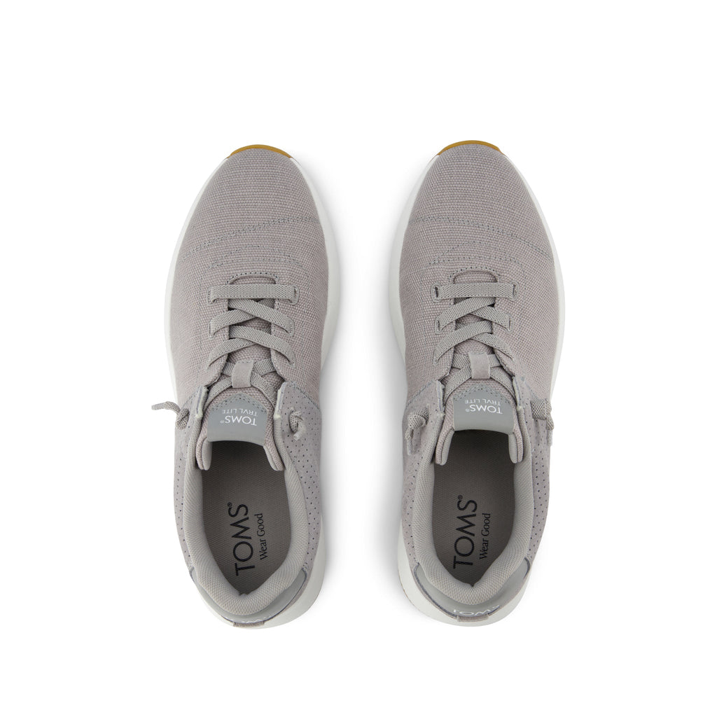 TRVL LITE Cabrillo Sneaker - Water Repellent Drizzle Grey Legacy Canvas and Perforated Suede Top View