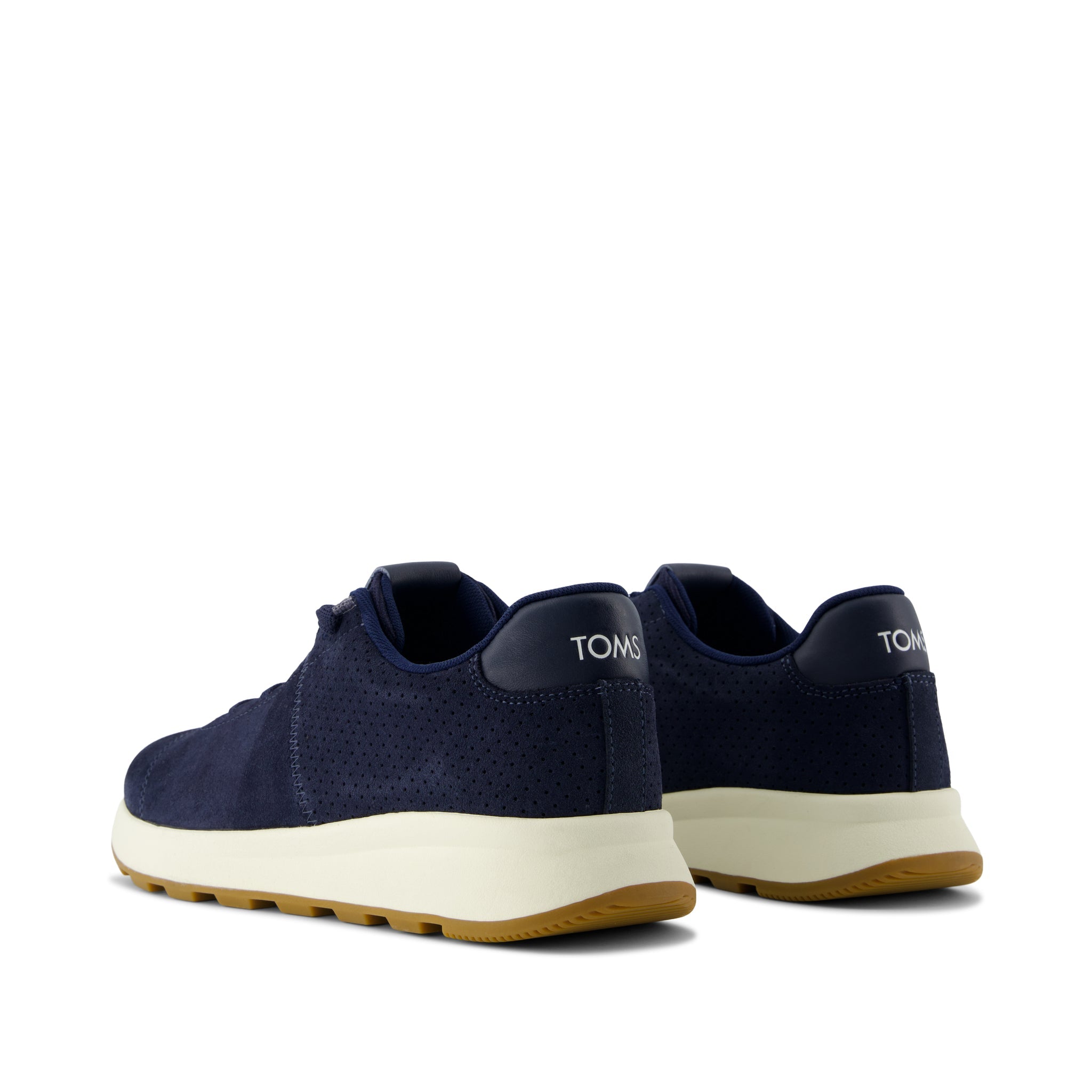 TRVL LITE Cabrillo Sneaker - Water Repellect Navy Perforated Suede Back View
