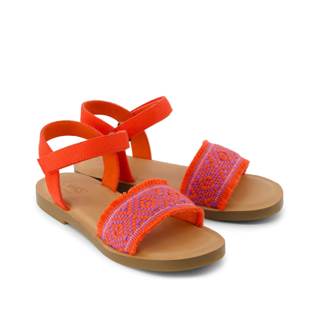 Remi Ankle Strap Kids Sandal - Flame Diamond Global Strap Front View
