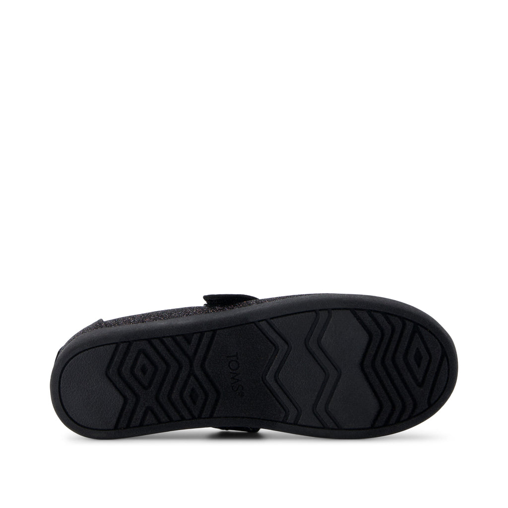 Nora Mary Jane Kids Shoe - Black Iridescent Glimmer Bottom Sole View