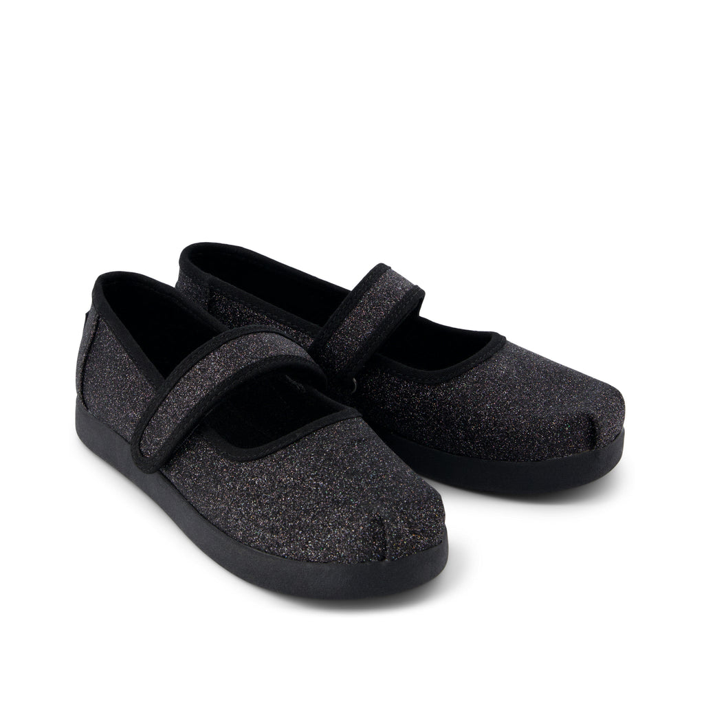 Nora Mary Jane Kids Shoe - Black Iridescent Glimmer Front View