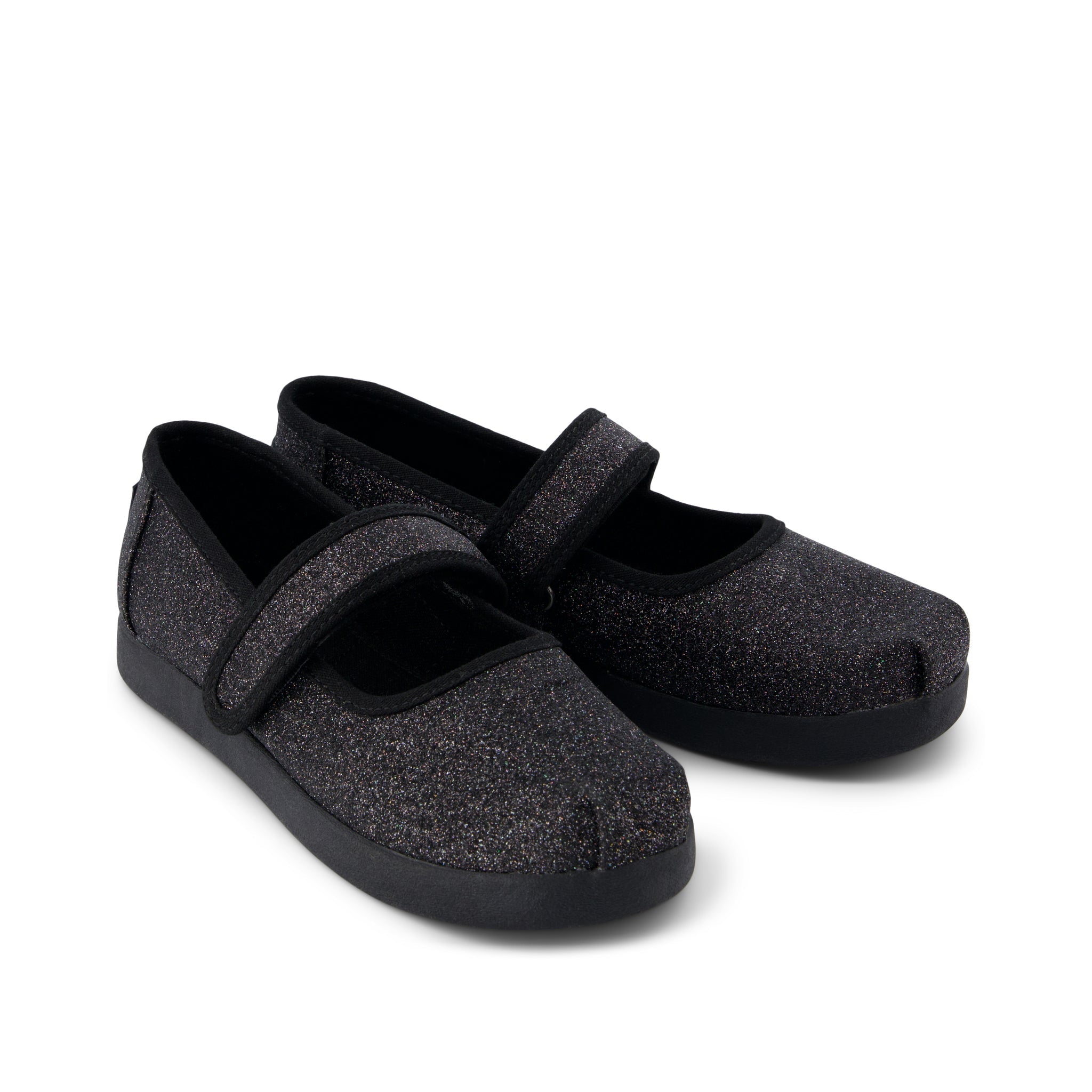Nora Mary Jane Kids Shoe - Black Iridescent Glimmer Front View