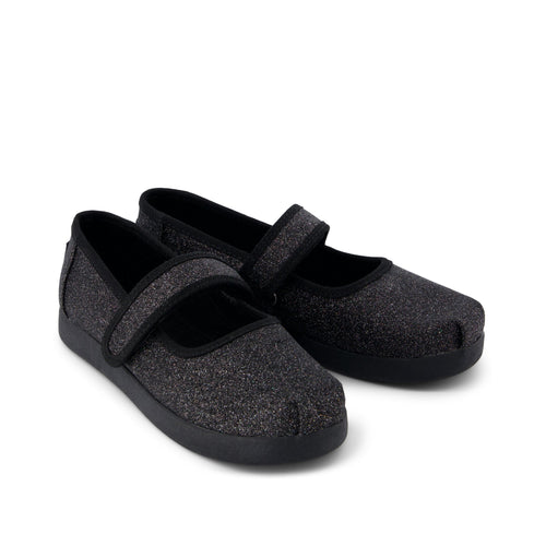 Nora Mary Jane Kids Shoe - Black Iridescent Glimmer Front View