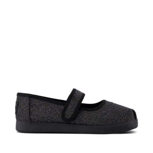 Nora Mary Jane Kids Shoe - Black Iridescent Glimmer Side View