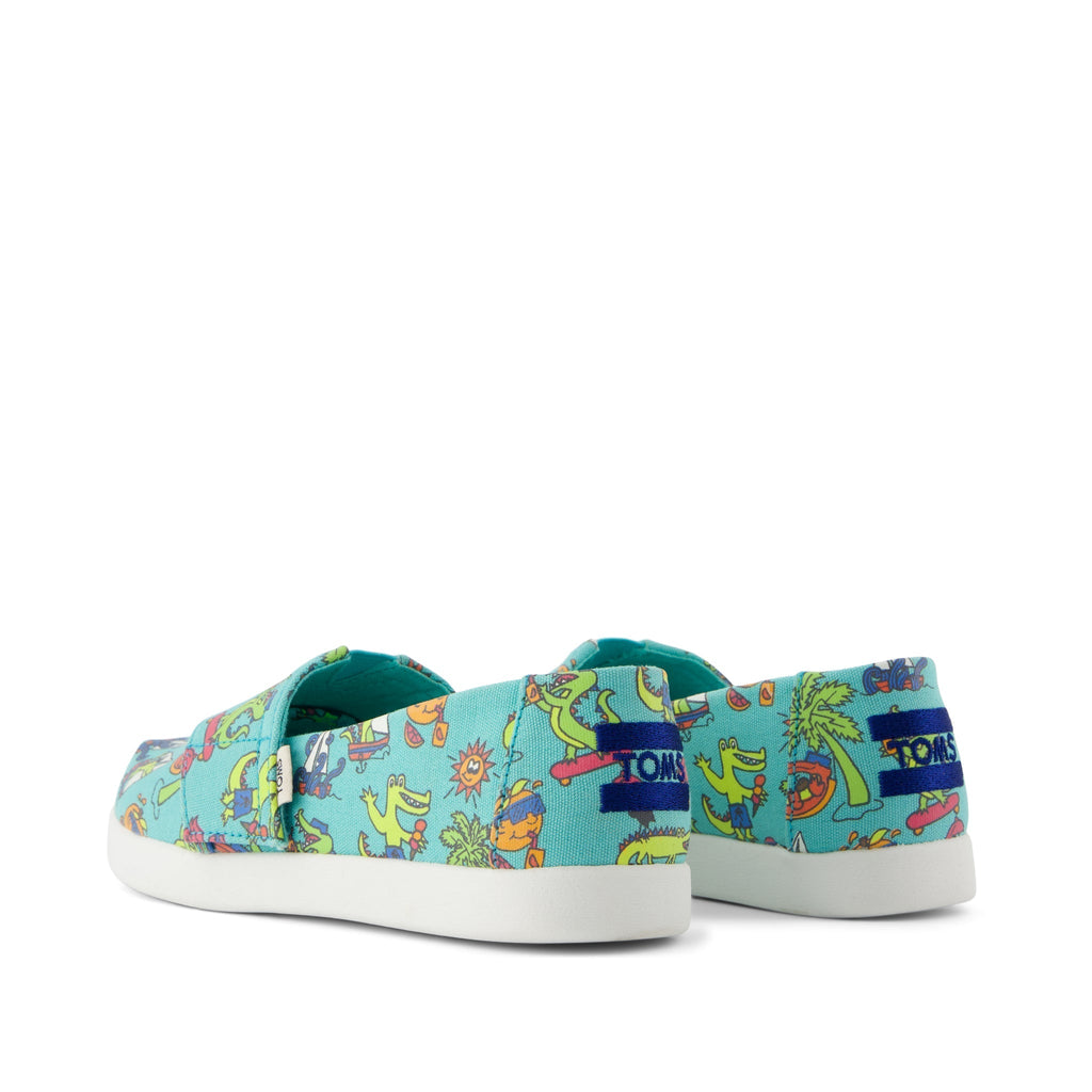 Alpargata Classic Kids Shoe - Aqua Glow in the Dark Miami Alligators Back View