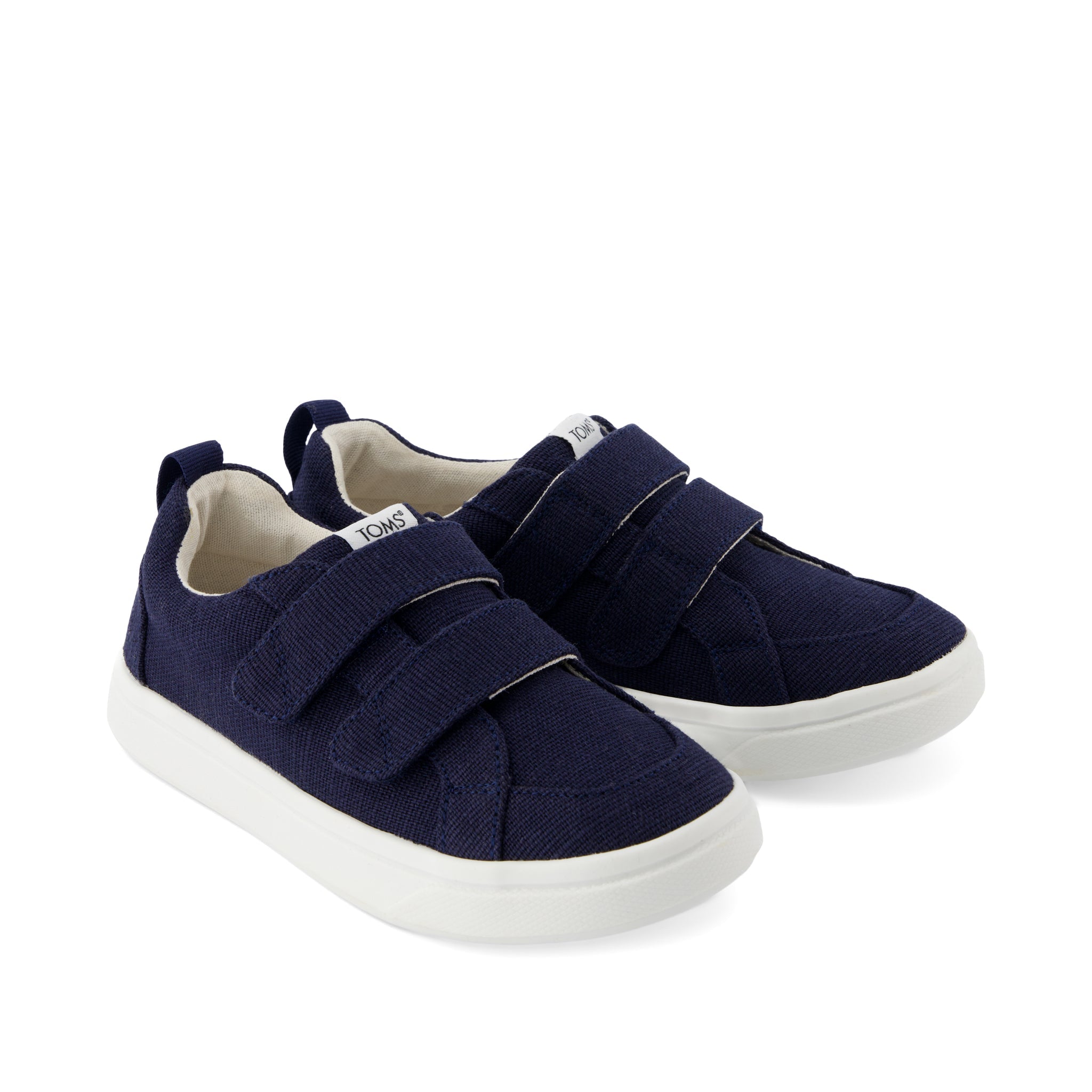 Cruz Double Strap Kids Sneaker - Navy Heritage Canvas Front View
