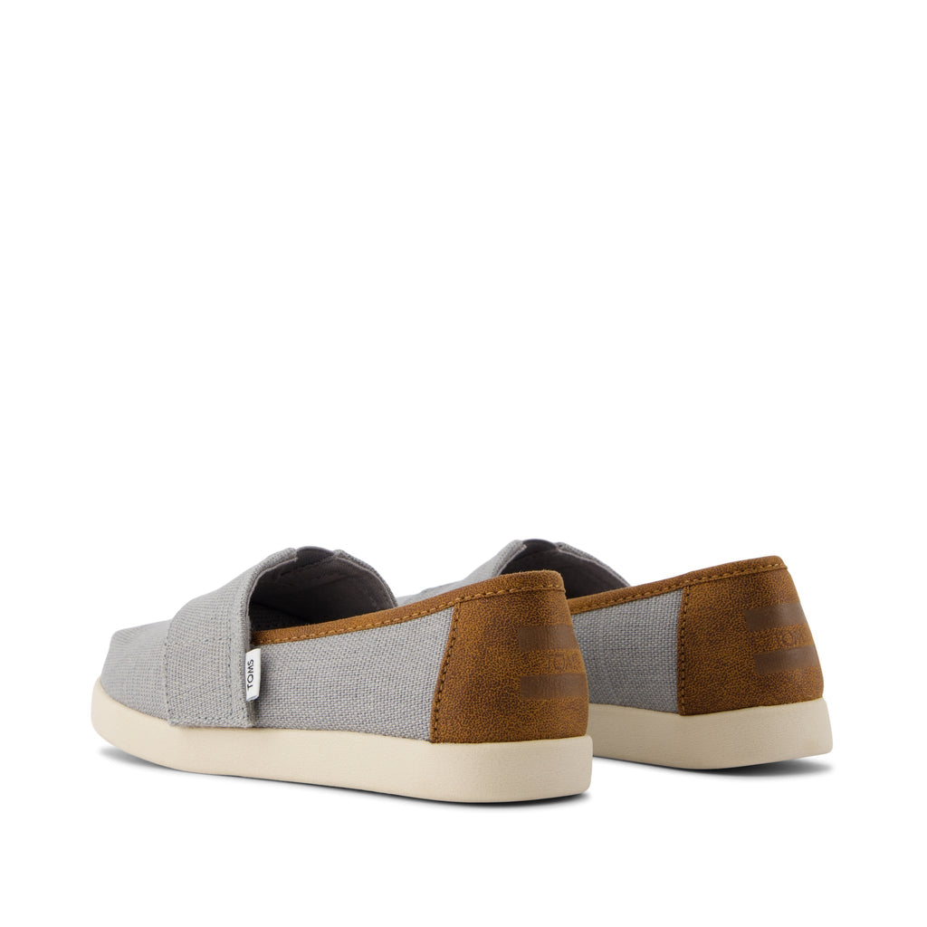 Alpargata Classic Kids Shoe - Drizzle Grey Heritage Canvas and  PU Trim Back View