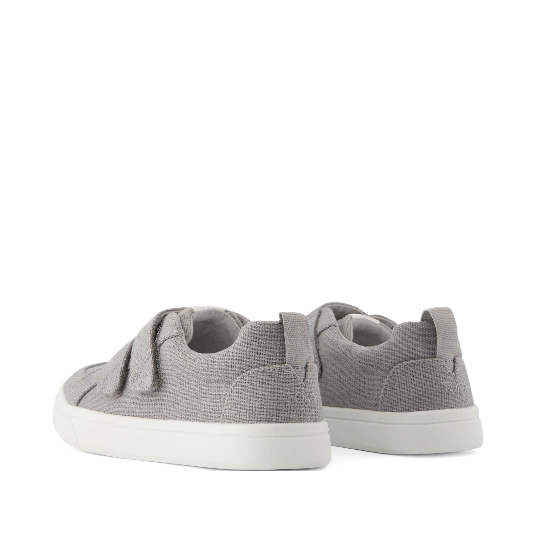 Cruz Double Strap Kids Sneaker - Drizzle Grey Heritage Canvas Back View