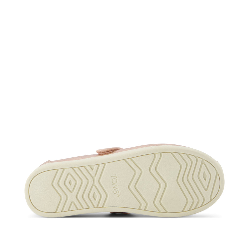 Nora Mary Jane Kids Shoe - Rose Gold Metallic PU Bottom Sole View