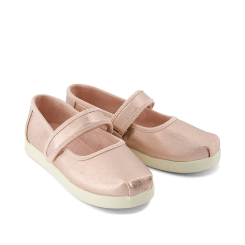 Nora Mary Jane Kids Shoe - Rose Gold Metallic PU Front View