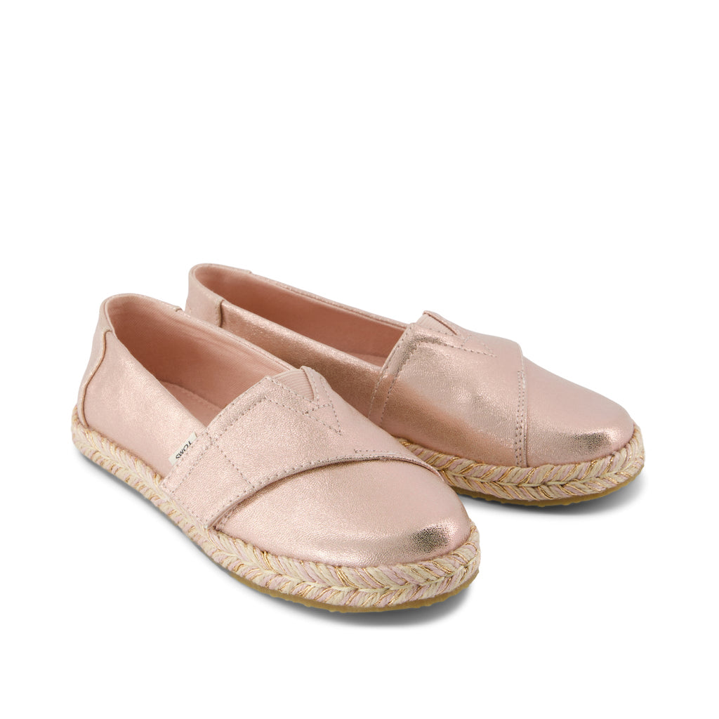 Alpargata Rope 2.0 Kids Espadrille - Pale Rose Metallic Iridescent PU Front View