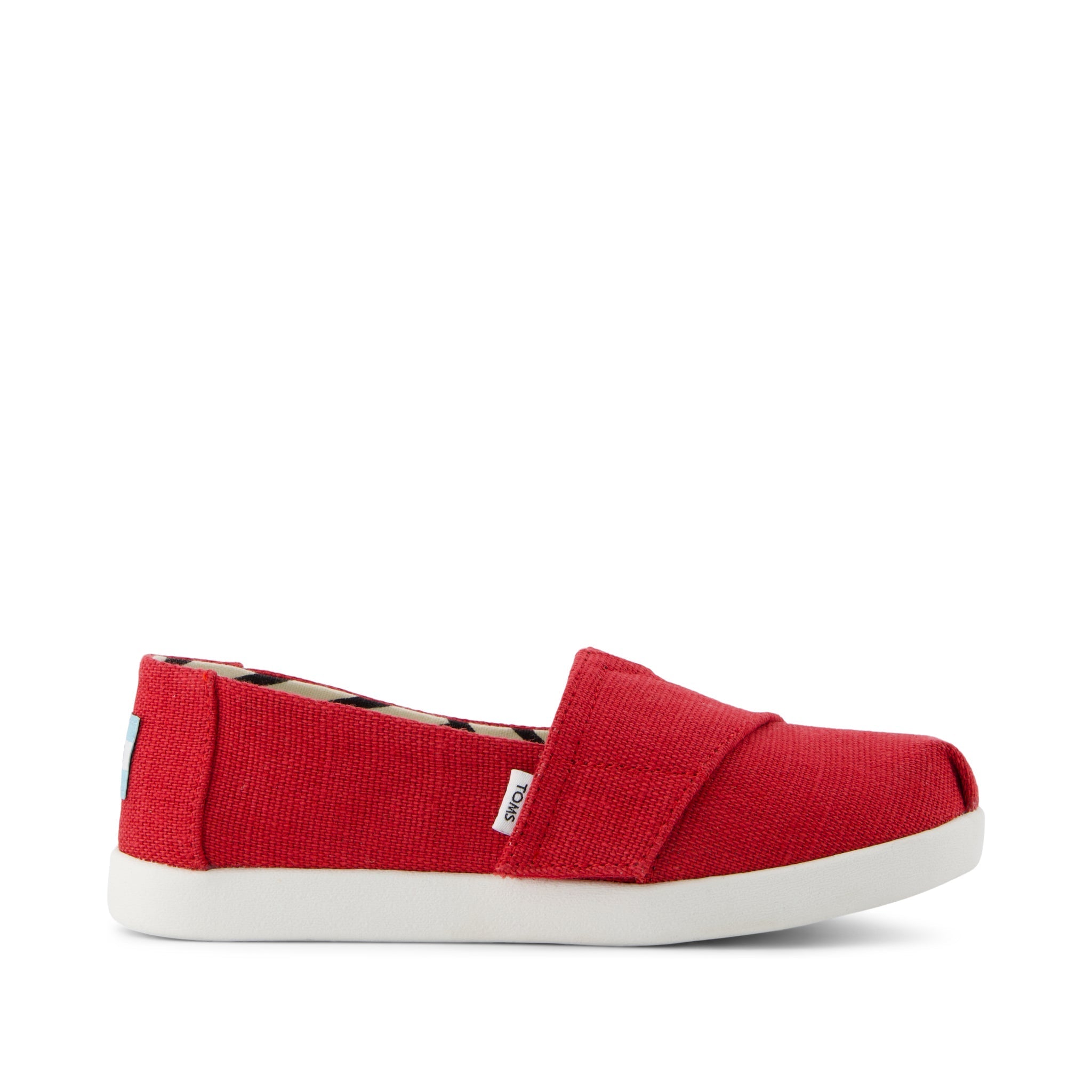 Alpargata Classic Kids Shoe - Red Heritage Canvas Side View