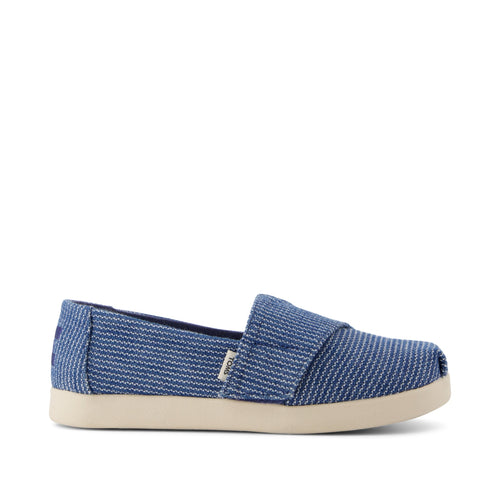 Alpargata Classic Kids Shoe - Dark Sky Subtle Stripes Side View