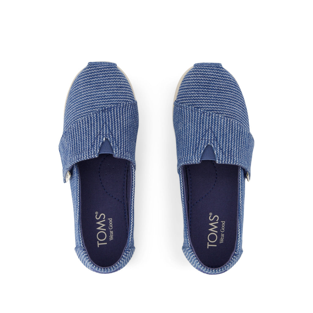 Alpargata Classic Kids Shoe - Dark Sky Subtle Stripes Top View