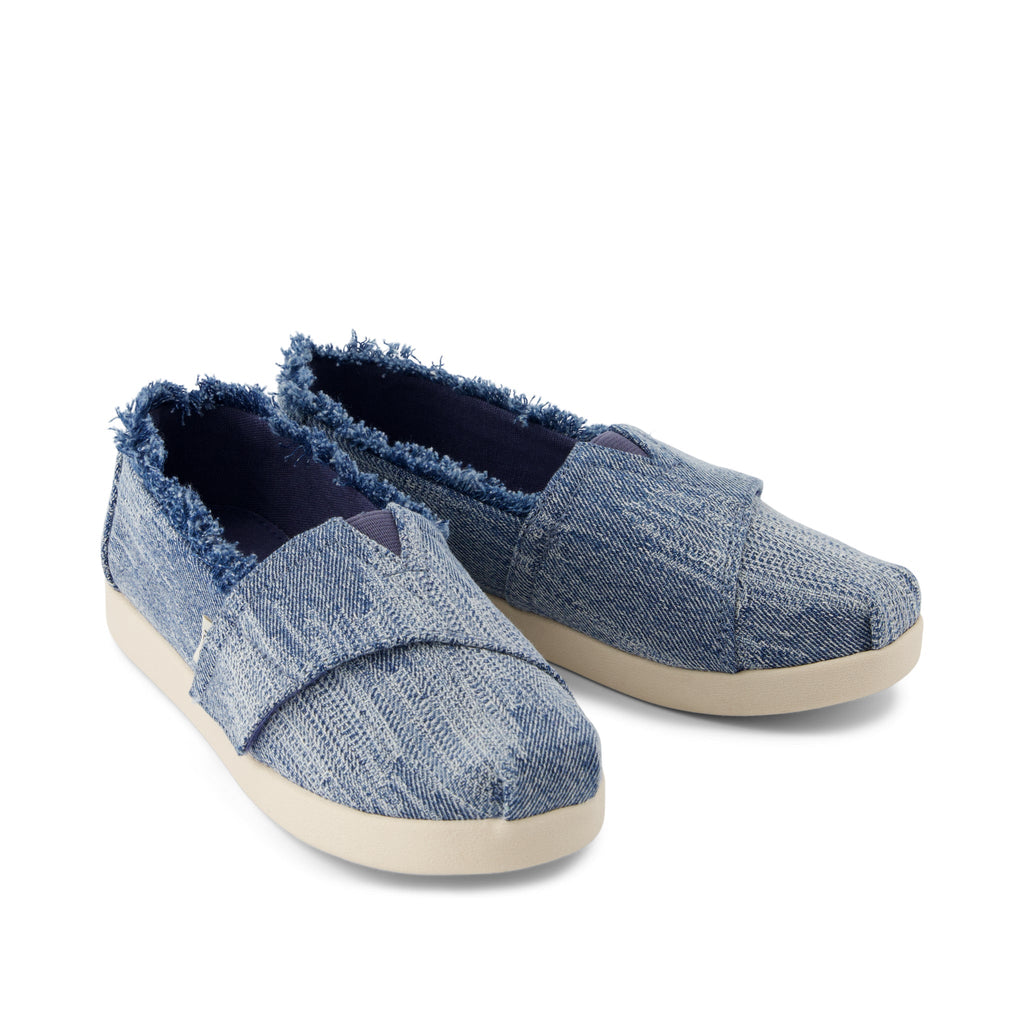 Alpargata Classic Kids Shoe - Dark Sky Textured Denim Front View