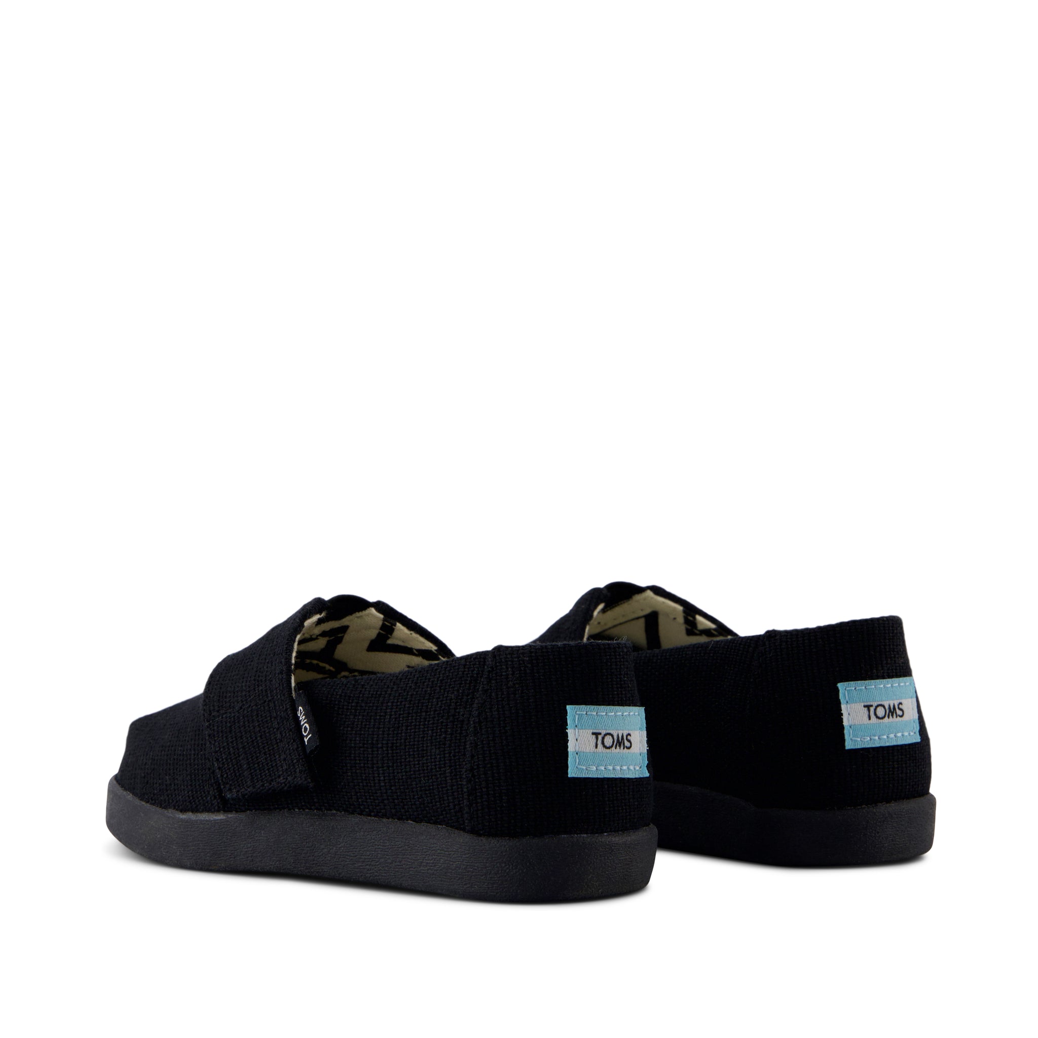 Alpargata Classic Toddler Shoe - Black and Black Heritage Canvas Back View