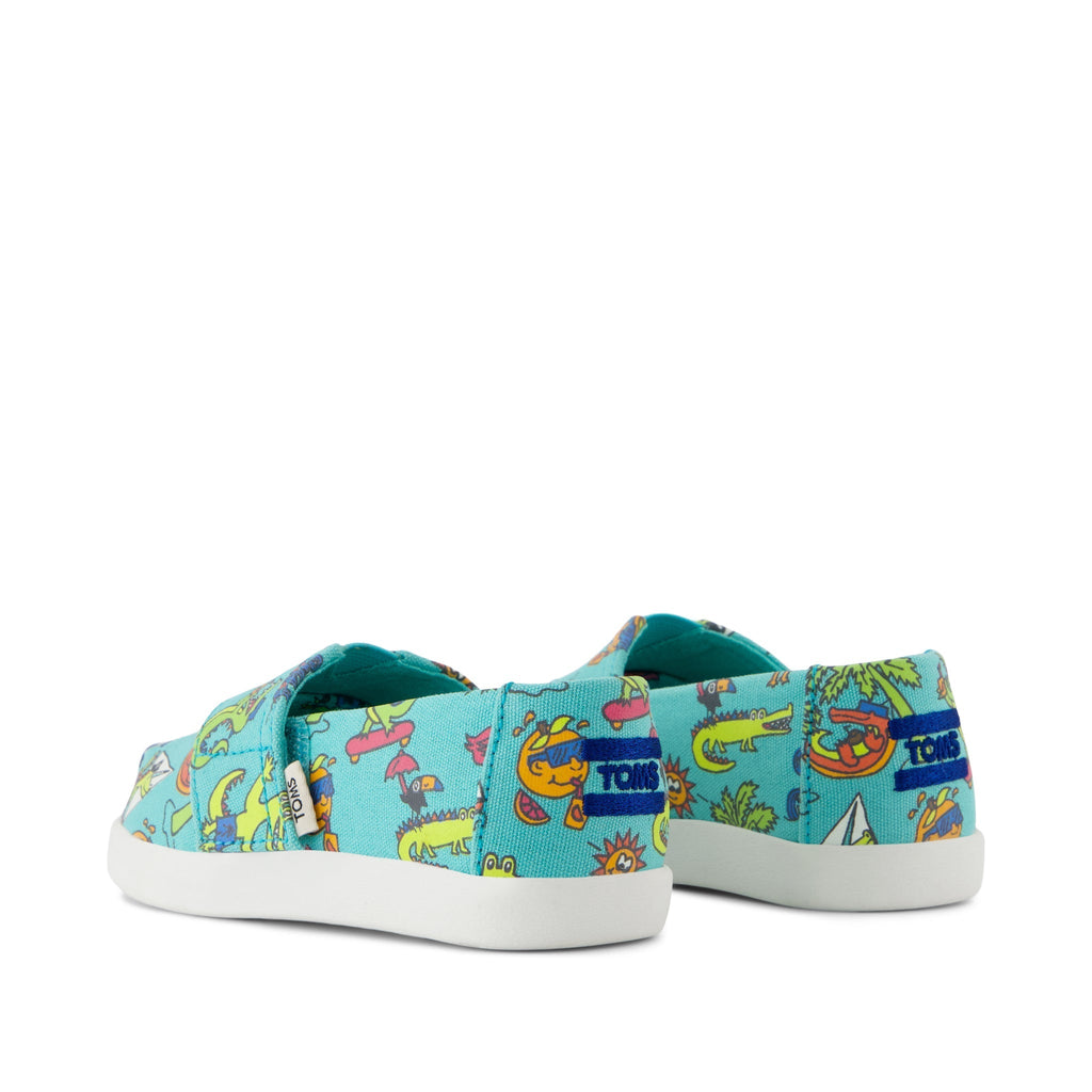 Alpargata Classic Toddler Shoe - Aqua Glow in the Dark Miami Alligators Back View