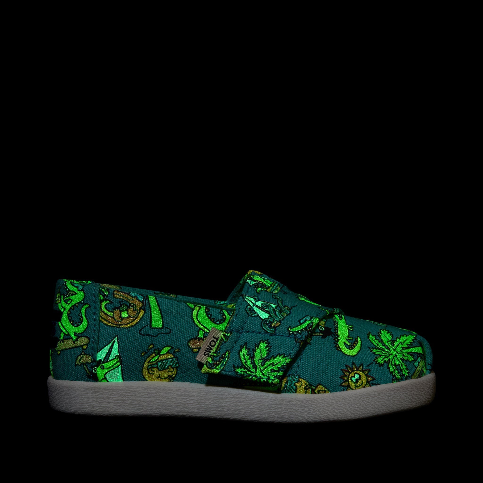 Alpargata Classic Toddler Shoe - Aqua Glow in the Dark Miami Alligators Side View