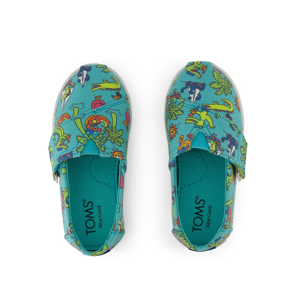 Alpargata Classic Toddler Shoe - Aqua Glow in the Dark Miami Alligators Top View