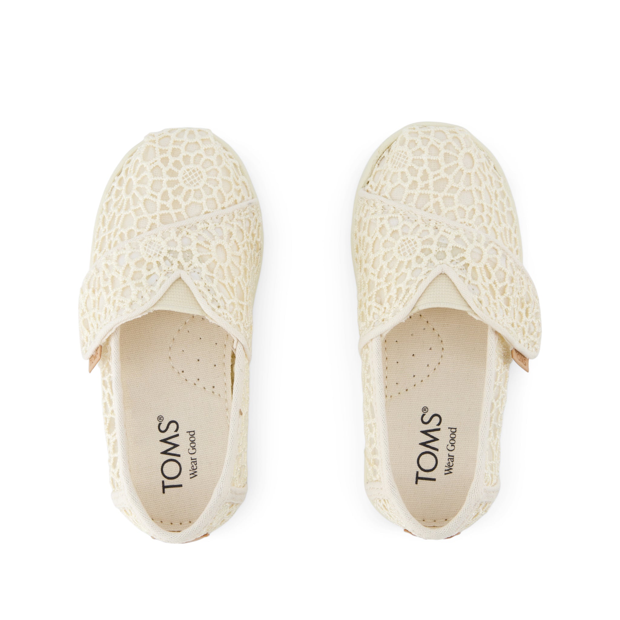 Alpargata Classic Toddler Shoe - Natural Moroccan Crochet Top View