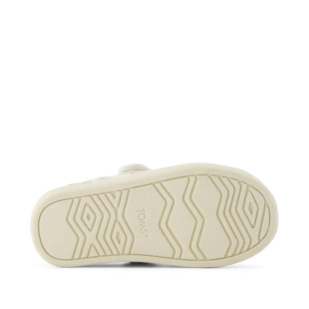 Nora Mary Jane Toddler Shoe - Egret Botanical Eyelet Bottom Sole View