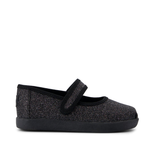 Nora Mary Jane Toddler Shoe - Black Iridescent Glimmer Side View