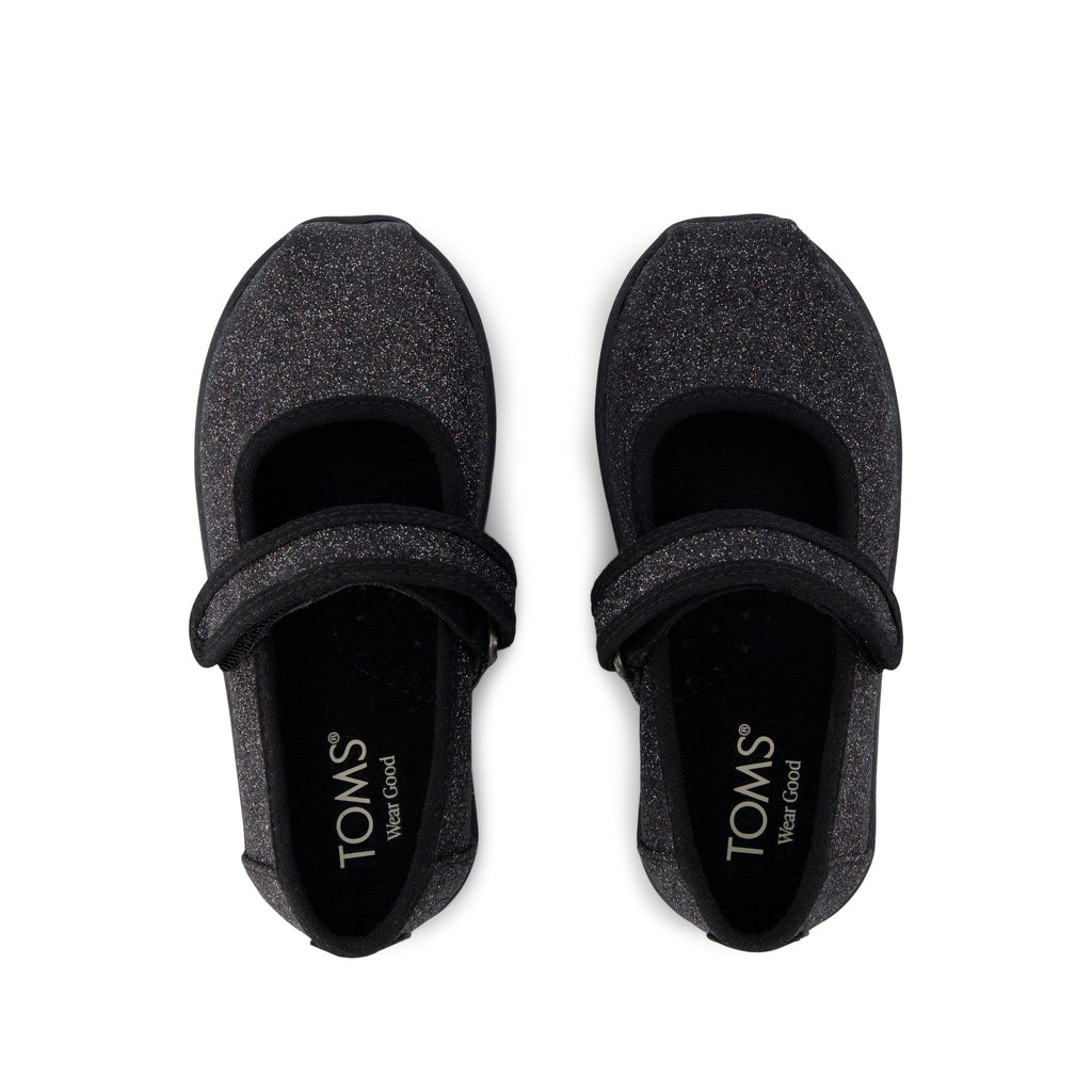 Nora Mary Jane Toddler Shoe - Black Iridescent Glimmer Top View