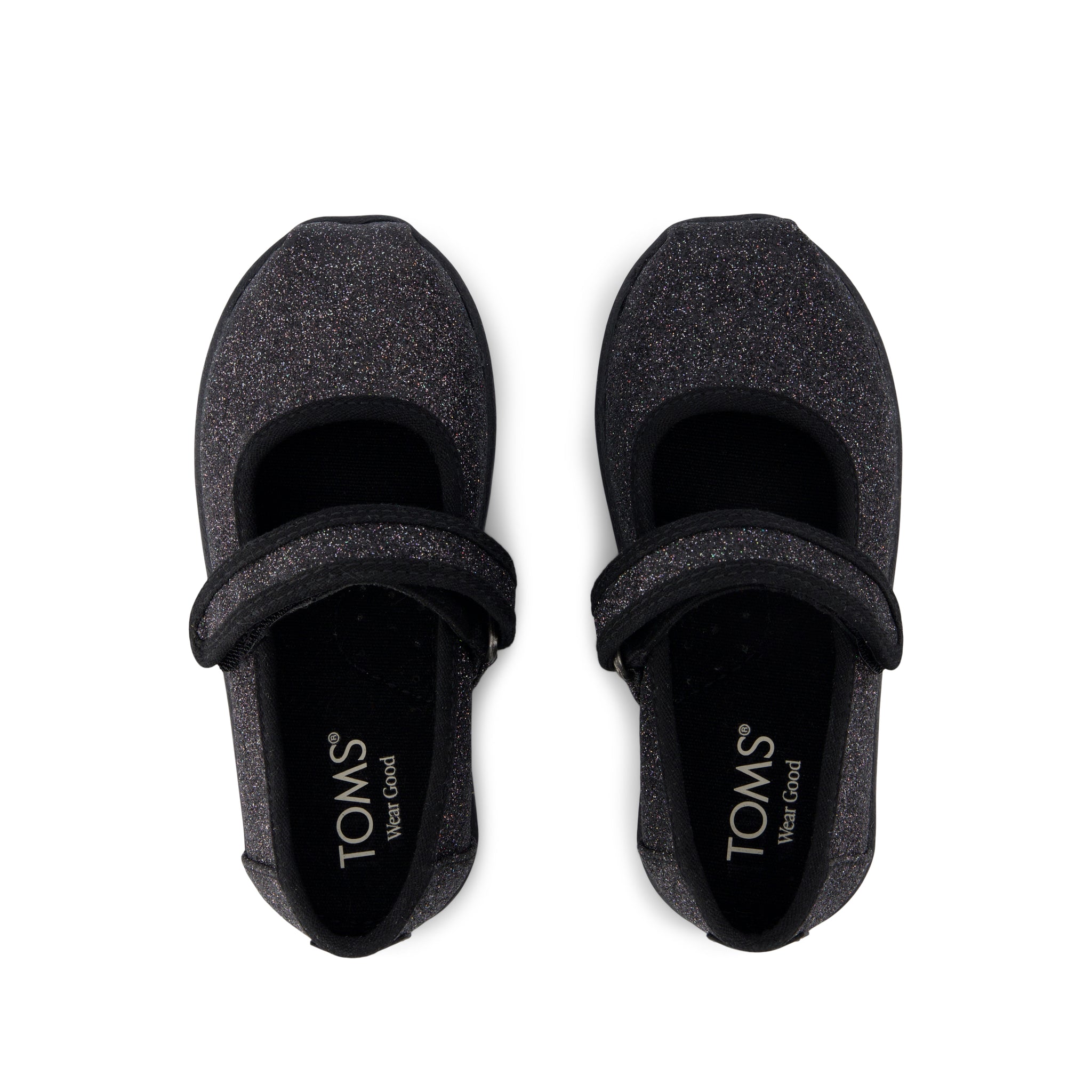 Nora Mary Jane Toddler Shoe - Black Iridescent Glimmer Top View