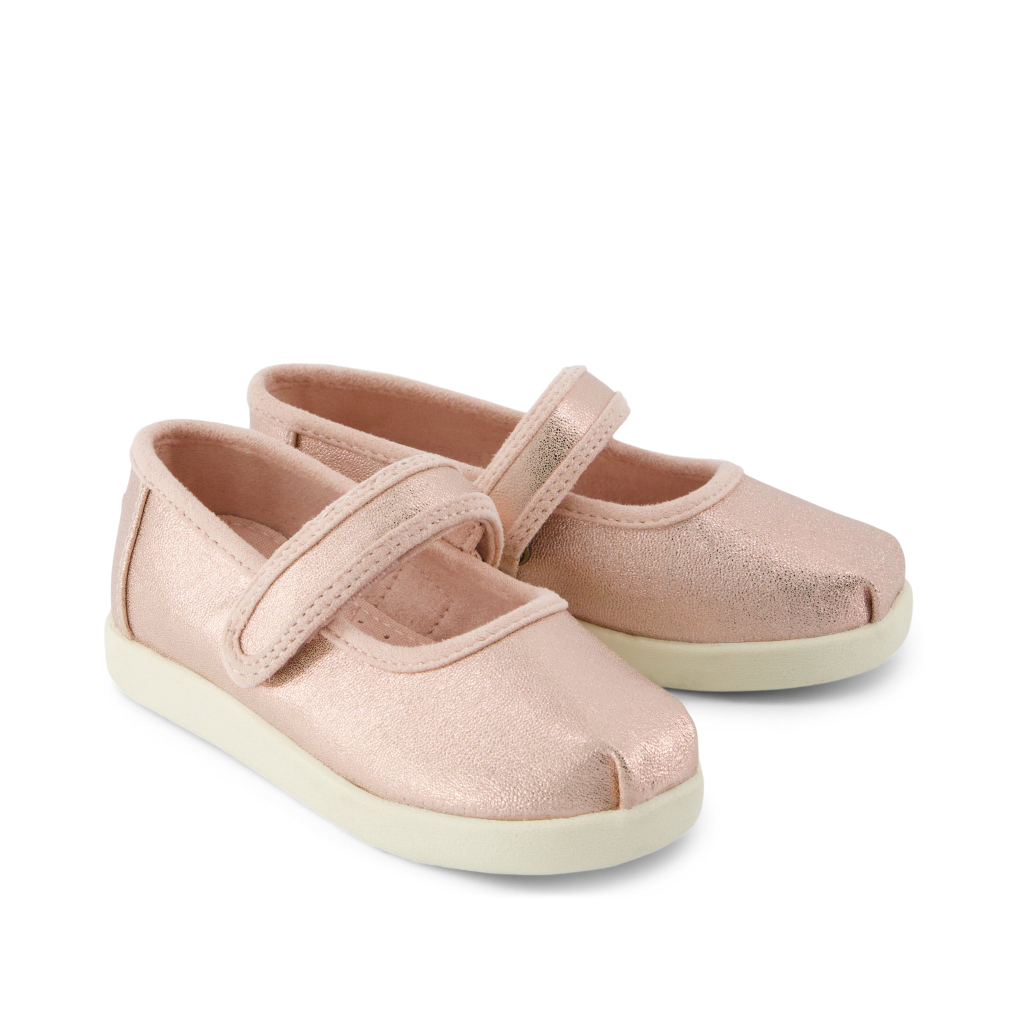 Nora Mary Jane Toddler Shoe - Rose Gold Metallic PU Front View