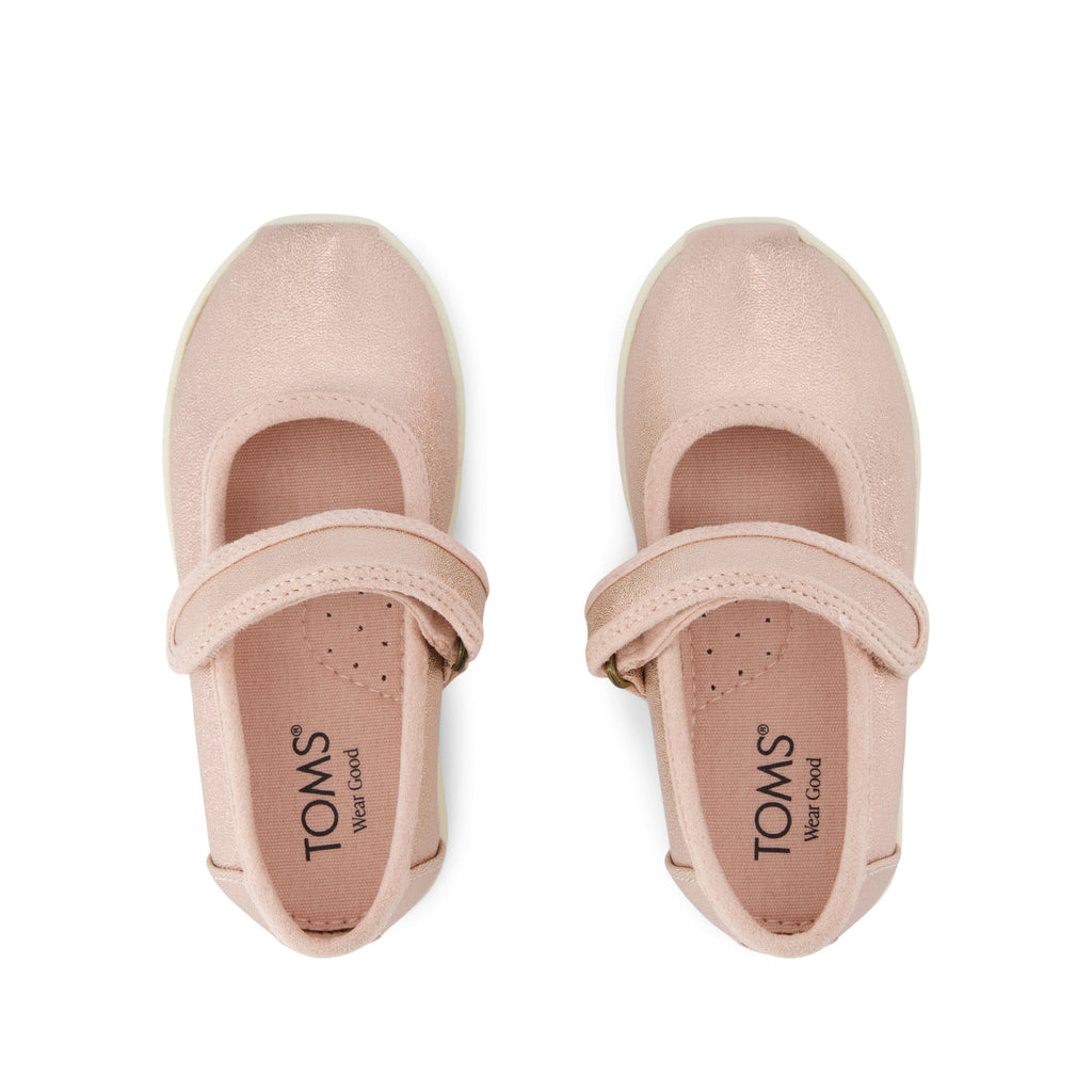 Nora Mary Jane Toddler Shoe - Rose Gold Metallic PU Top View