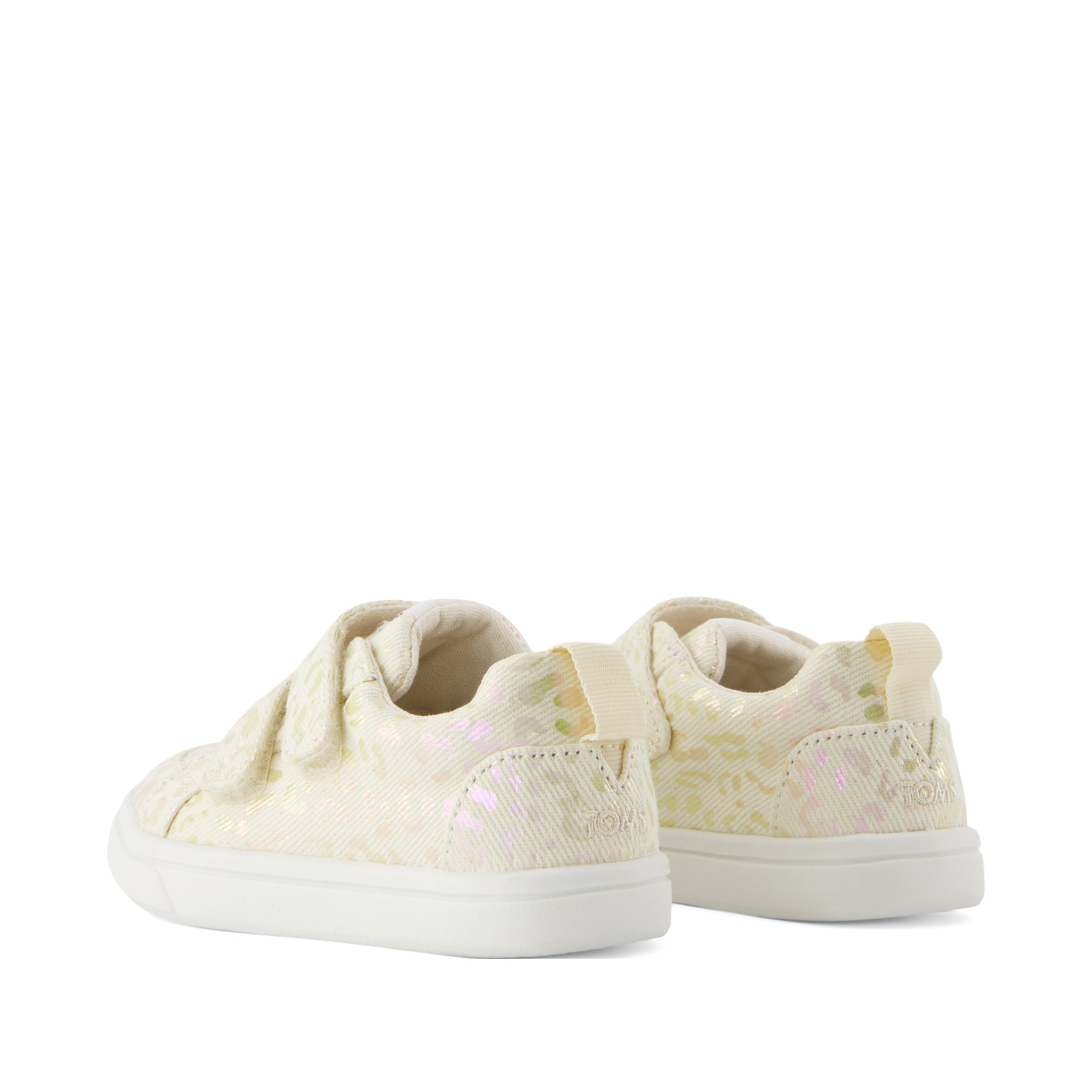 Cruz Double Strap Toddler Sneaker - Natural Iridescent Leopard Back View