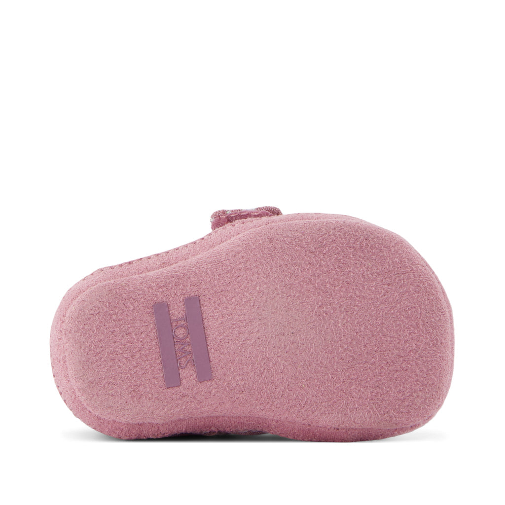 Layette Alpargata Crib Shoe - Cosmic Pink Iridescent Leopard Bottom Sole View